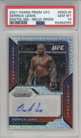 DERRICK LEWIS 2021 PANINI PRIZM UFC SENSATIONAL SIGNATURES MOJO #/25 AUTO PSA 10